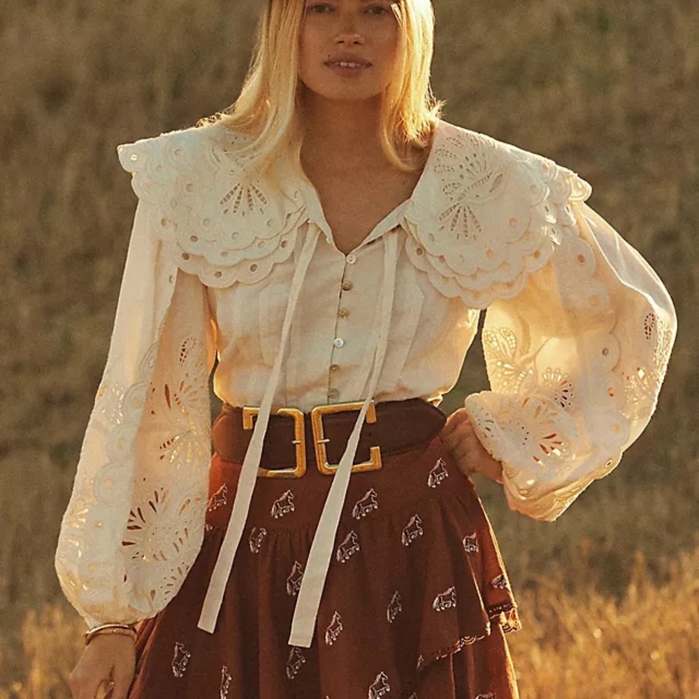 ISO Farm Rio Richelieu Big Collar Blouse